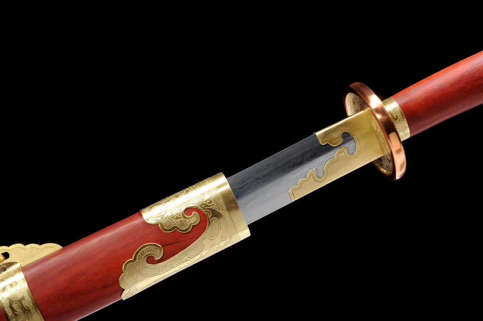清刀,清官刀,花纹钢传统中国清刀图片